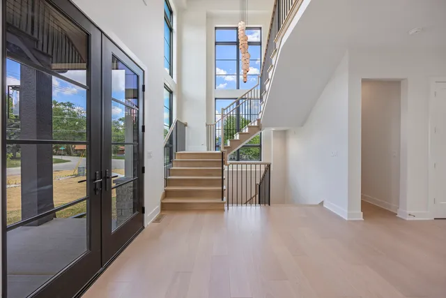 a view of an entryway with stairs