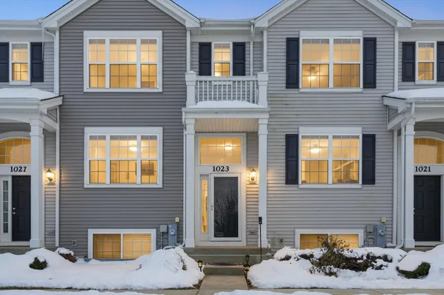 a front view of a house having patio