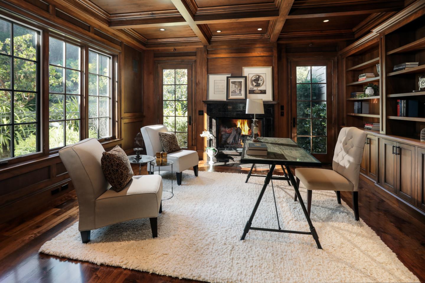 1 Sutherland Drive Atherton, CA 94027 - Photo 20 of 32 a living room with furniture a rug and a large window