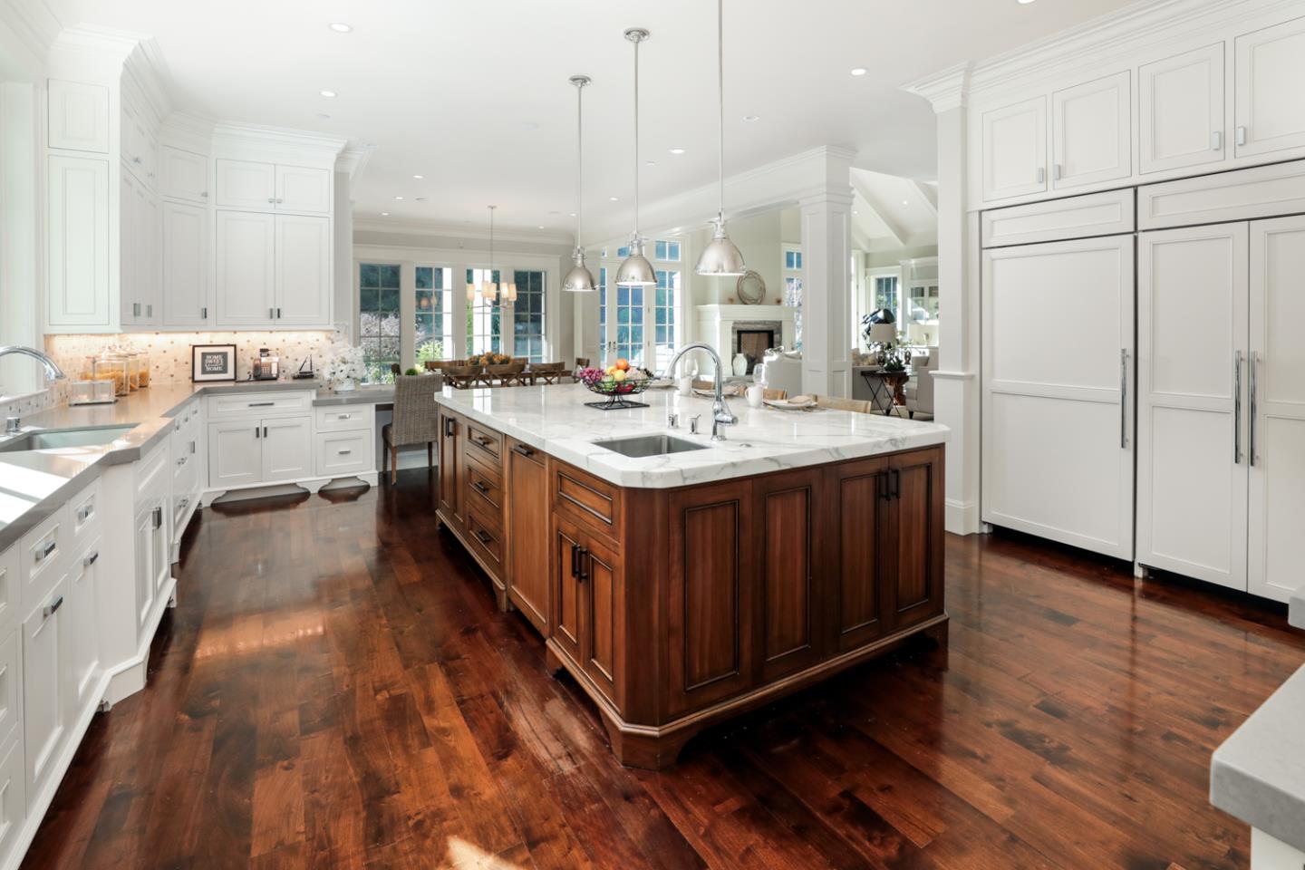 1 Sutherland Drive Atherton, CA 94027 - Photo 24 of 32 a kitchen with a sink and wooden floor