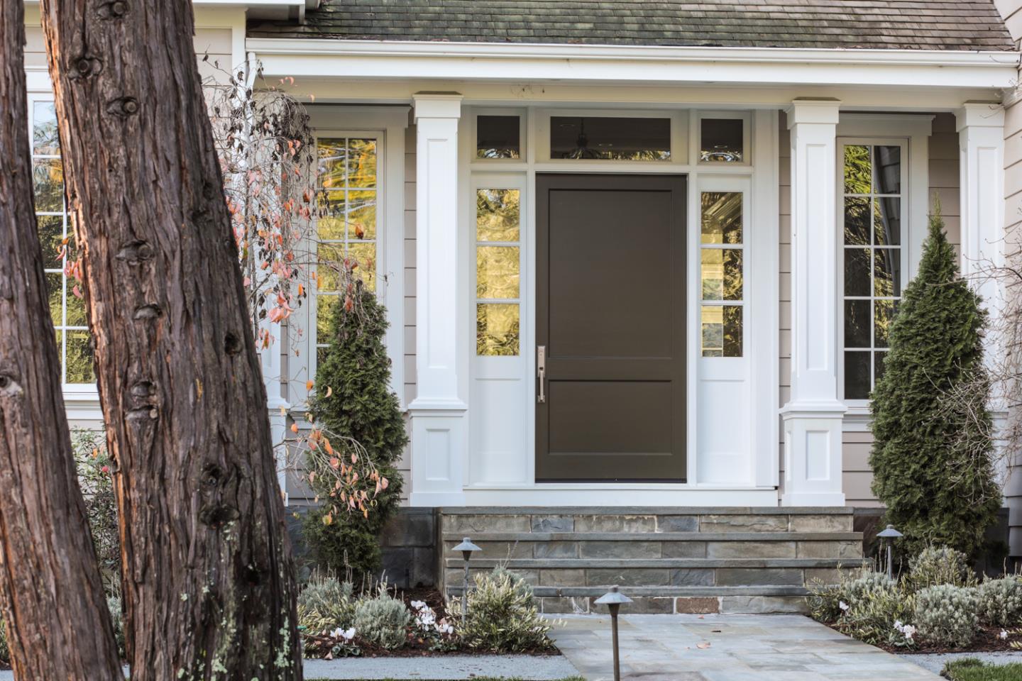 1 Sutherland Drive Atherton, CA 94027 - Photo 29 of 32 a front view of a house with a yard