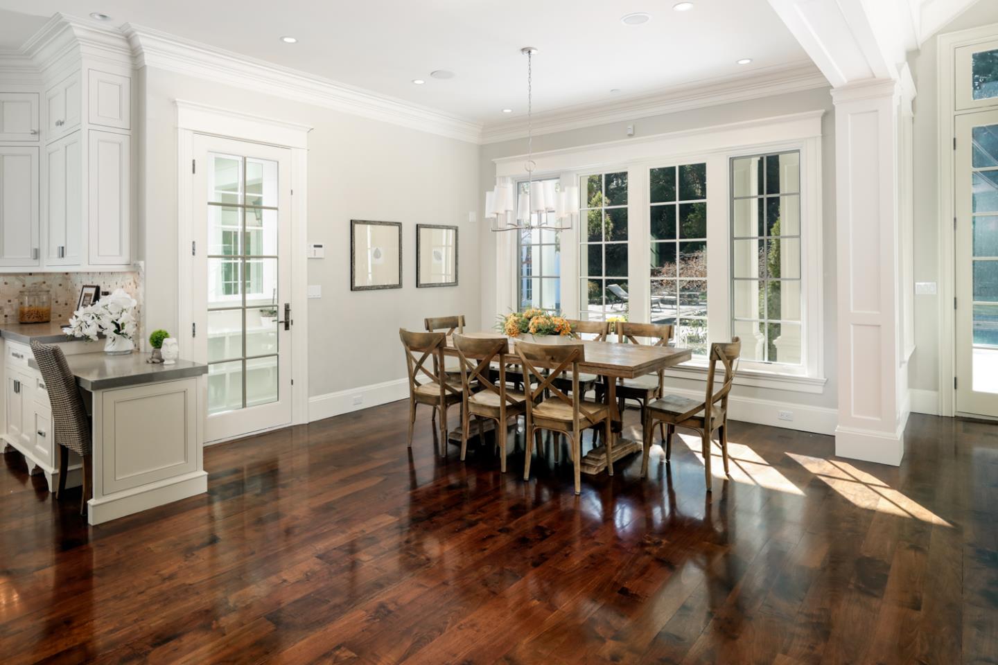 1 Sutherland Drive Atherton, CA 94027 - Photo 9 of 32 a view of a dining room with furniture window and outside view