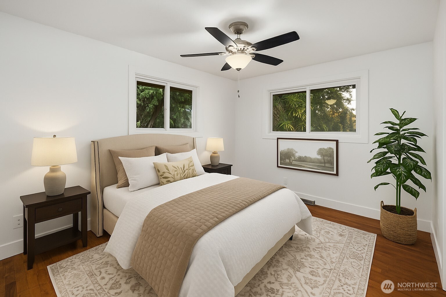 1212 South 230th Street Des Moines, WA 98198 - Photo 9 of 32 a spacious bedroom with a bed painting on wall and a large window