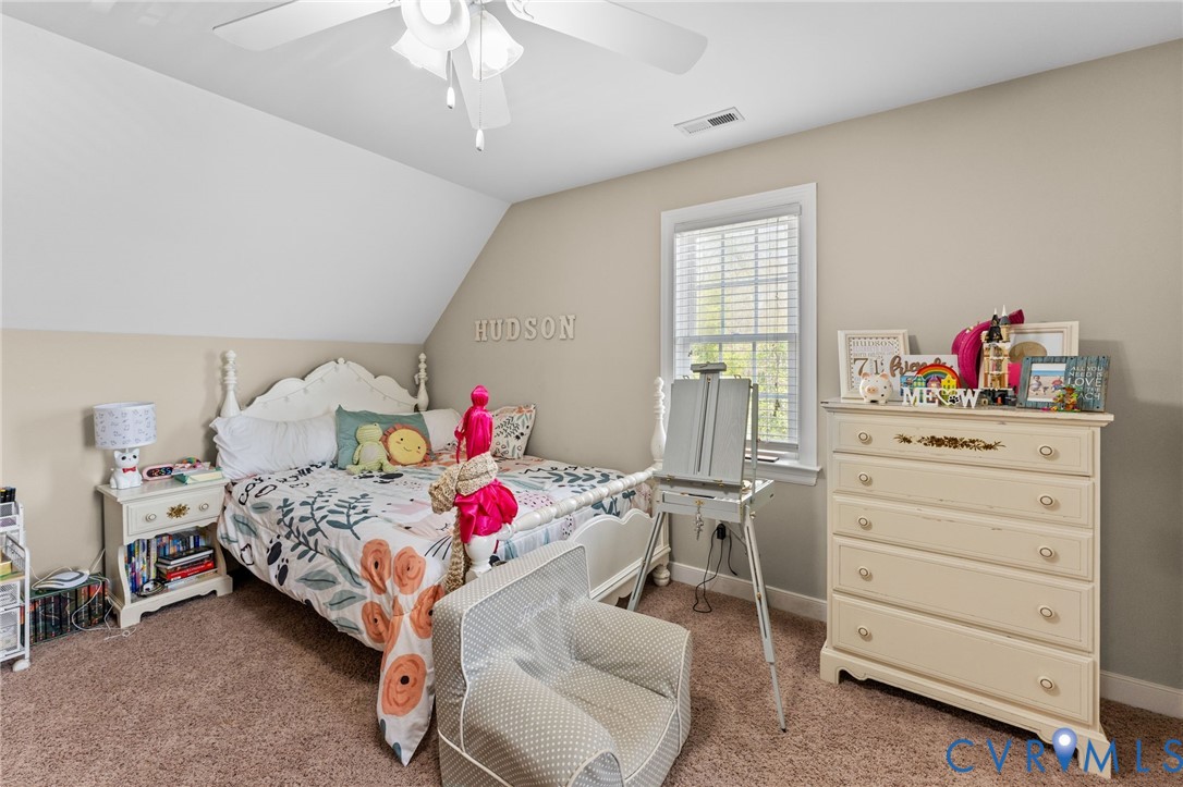 5610 Mt Landing Road Tappahannock, VA 22560 - Photo 24 of 36 Upstairs 4th Bedroom with carpet, ceiling fan & 2