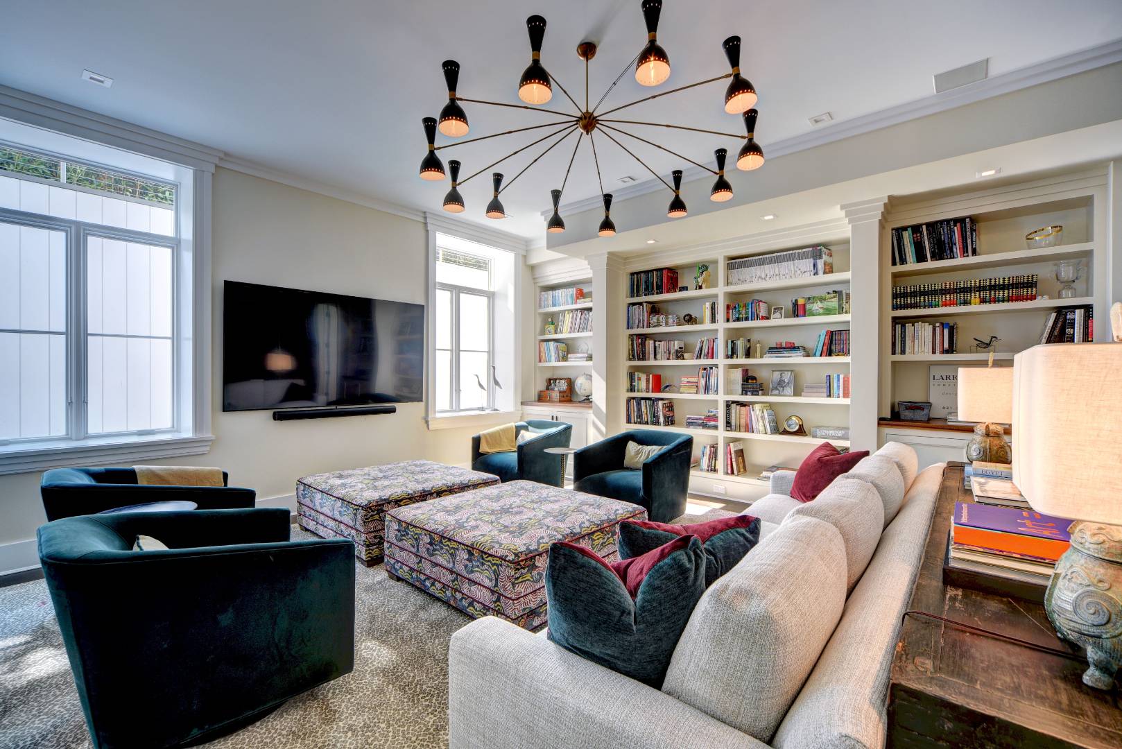 132 Long Lane East Hampton, NY 11937 - Photo 5 of 24 a living room with furniture a flat screen tv and a window