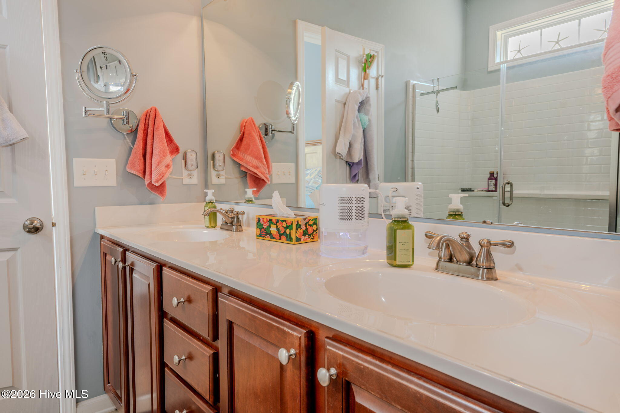 507 Slippery Rock Way Calabash, NC 28467 - Photo 13 of 37 Primary Bath with double vanities and tiled shower.