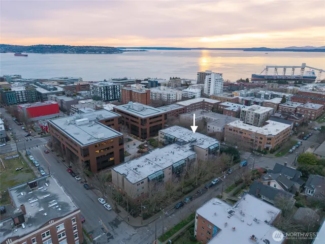 an aerial view of a city
