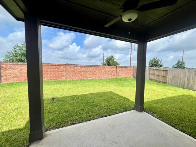 a view of yard from a window