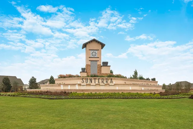 a view of a park with palm trees