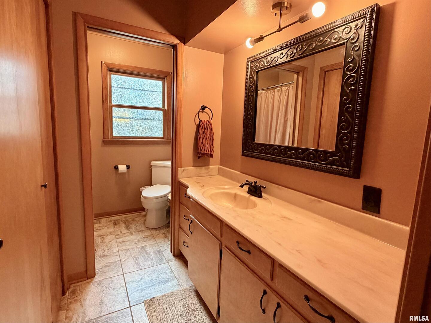 1043 14th Avenue South Clinton, IA 52732 - Photo 16 of 23 a bathroom with a sink a toilet and mirror