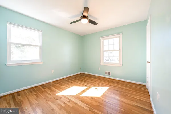 a view of a room with a window