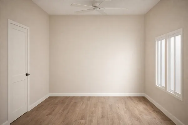 an empty room with a window