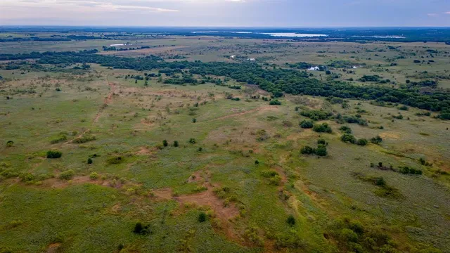 a view of a lake from a yard