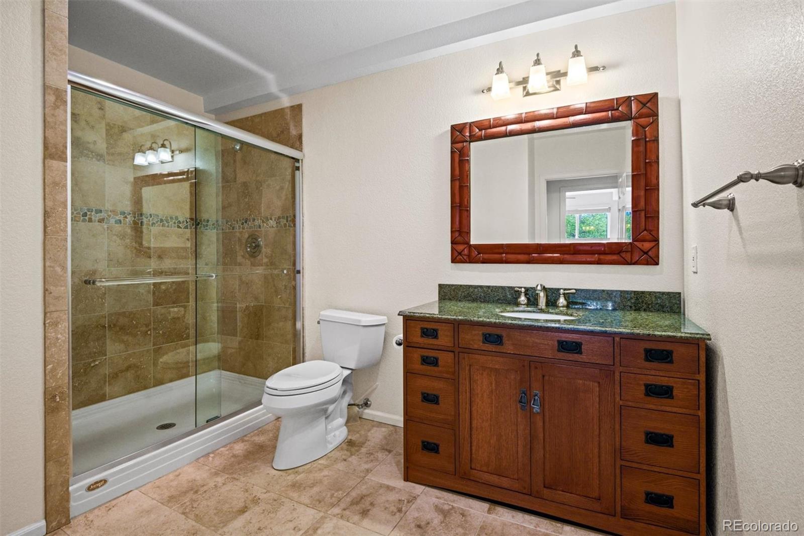 10230 Rustic Redwood Way Highlands Ranch, CO 80126 - Photo 24 of 50 a bathroom with a toilet sink and mirror