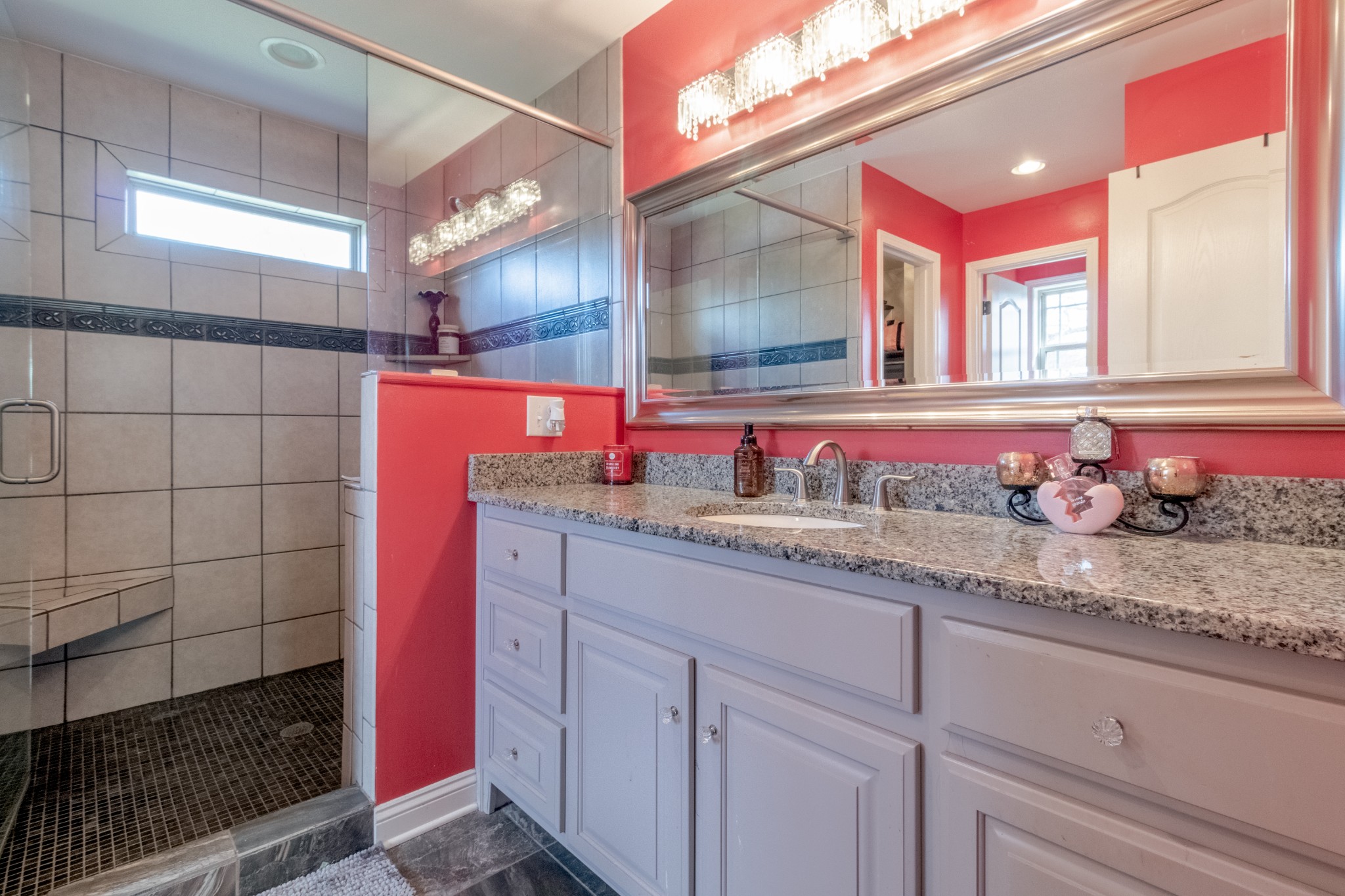 280 Harper Road Clarksville, TN 37043 - Photo 12 of 23 a bathroom with a granite countertop sink and a mirror