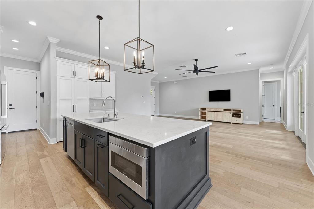 3314 West Villa Rosa Street Tampa, FL 33611 - Photo 10 of 55 a kitchen with stainless steel appliances granite countertop a sink a stove and a wooden floor