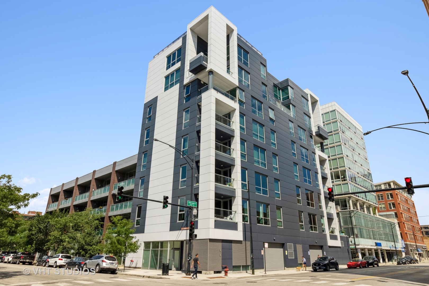 a front view of a building