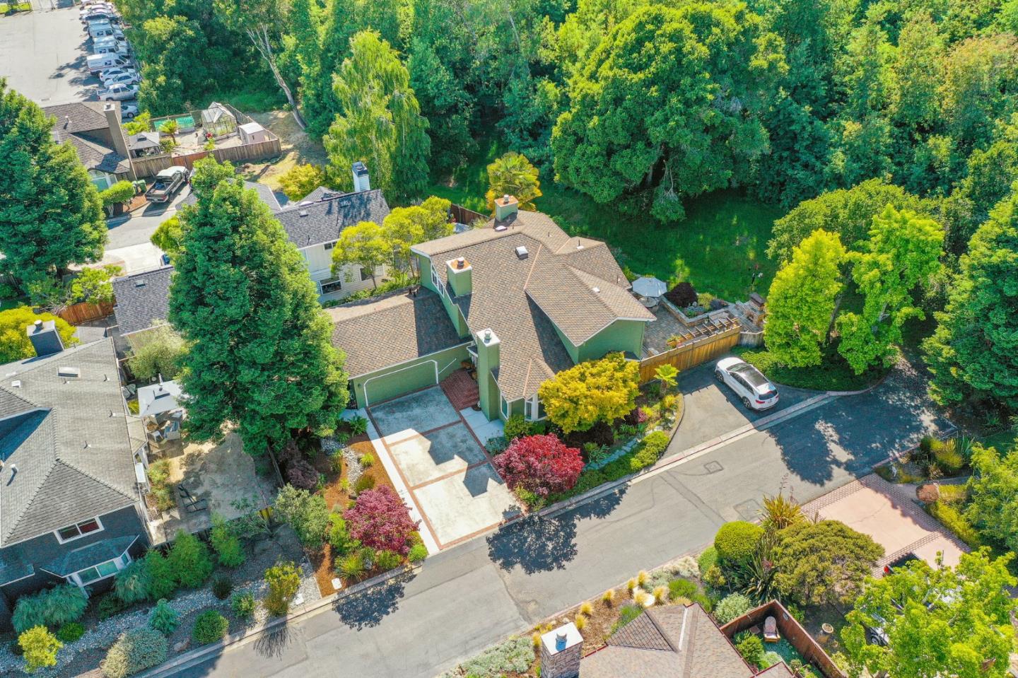 125 Chase Lane Aptos, CA 95003 - Photo 26 of 34 an aerial view of a house with a yard and garden