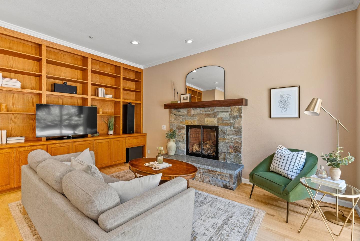 125 Chase Lane Aptos, CA 95003 - Photo 8 of 34 a living room with furniture and a fireplace