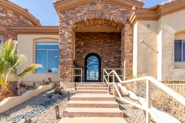 a view of a entryway door front of house