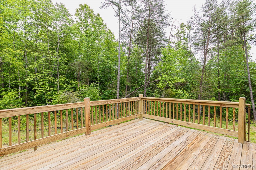 4111 Cedar Plains Road Sandy Hook, VA 23153 - Photo 23 of 28 a wooden deck with trees