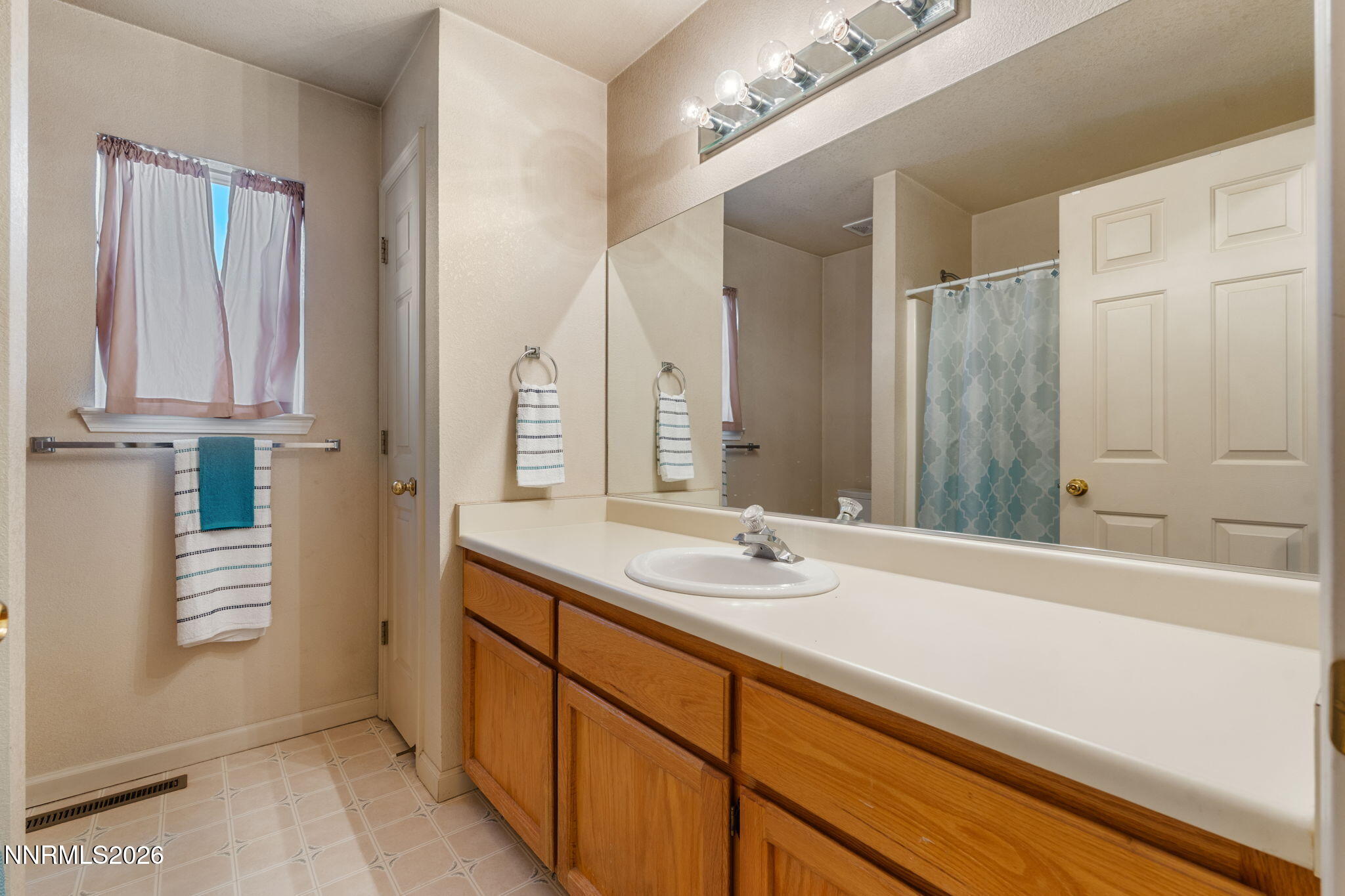 219 David Avenue Stagecoach, NV 89429 - Photo 19 of 40 a bathroom with a double vanity sink a mirror and a bathtub
