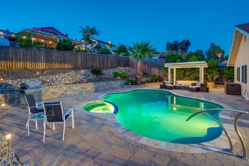 14230 Match Point Drive Poway, CA 92064 - Photo 33 of 70 a view of a swimming pool with a patio and a yard