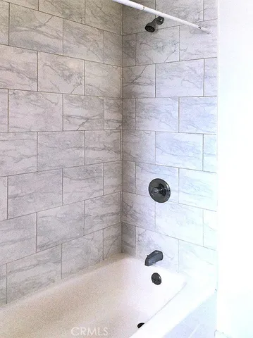 a bathroom with a tub