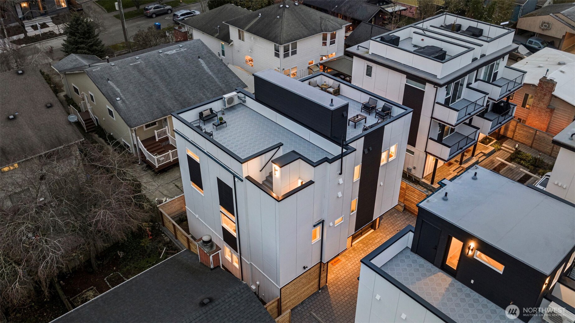 926 Northwest 57th Street, Unit B Seattle, WA 98107 - Photo 33 of 37 an aerial view of a house with a yard