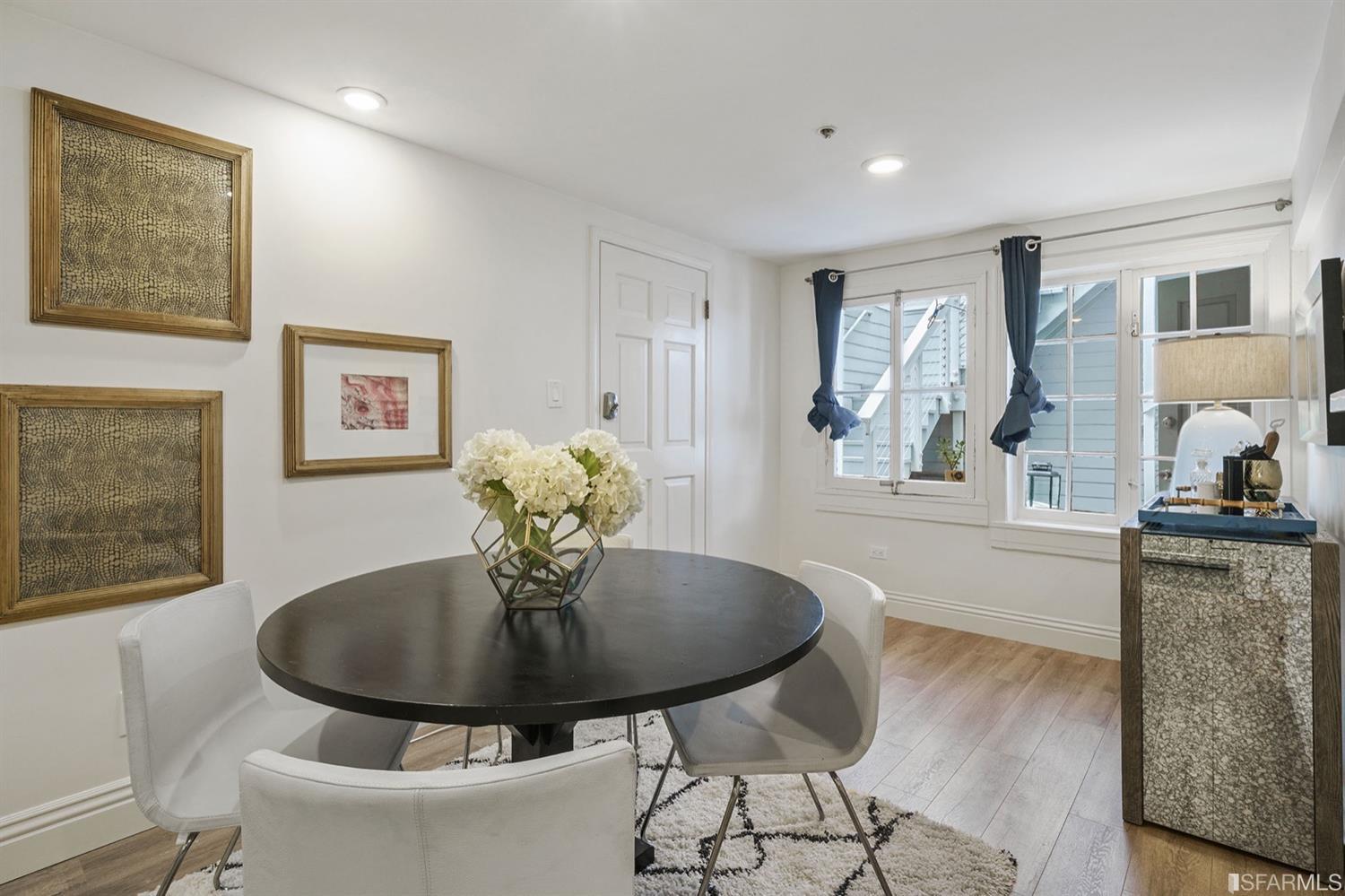 617 Broderick Street, Unit B San Francisco, CA 94117 - Photo 25 of 36 a dining room with furniture and window