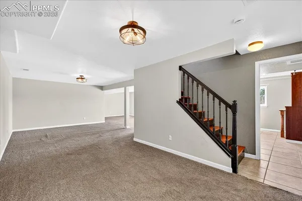 a view of a hallway with entryway