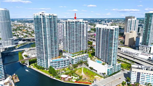 a view of a balcony with city view