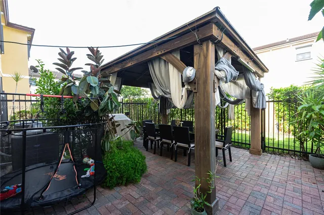 a view of street with sitting area