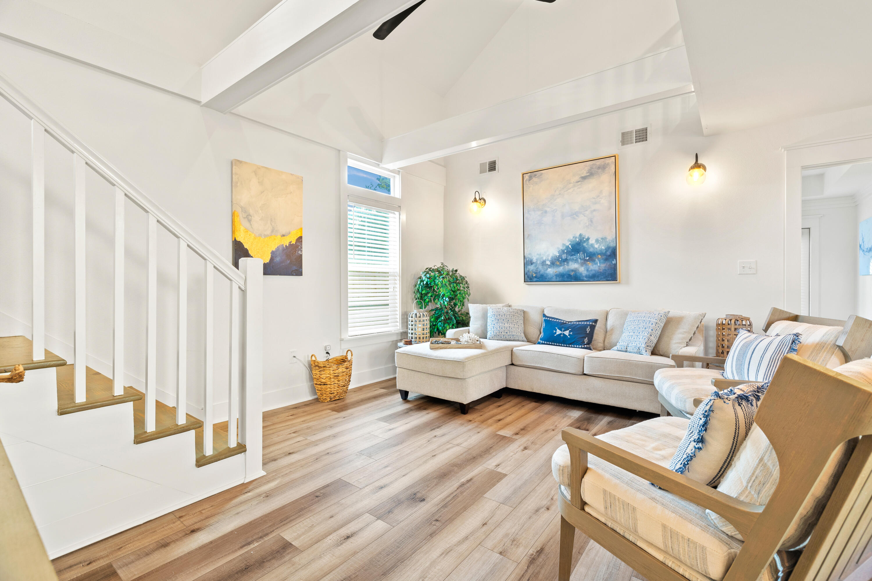 65 Brown Street Santa Rosa Beach, FL 32459 - Photo 5 of 43 a living room with furniture and a wooden floor