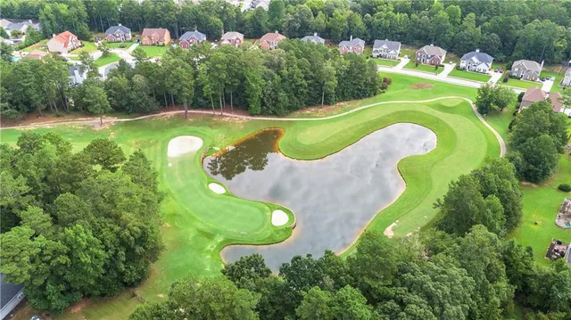 an aerial view of a house having outdoor space