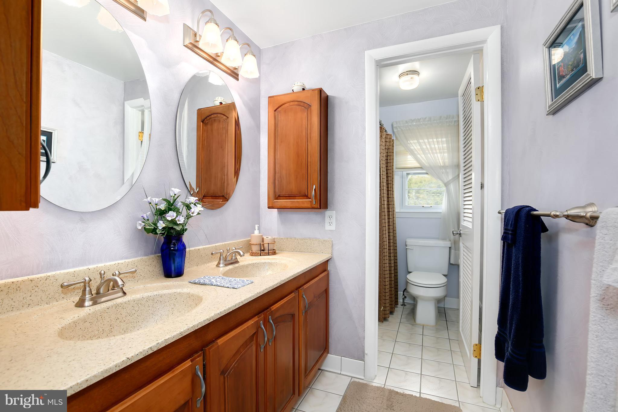 9007 Kilbride Road Baltimore, MD 21236 - Photo 14 of 30 a bathroom with a toilet sink and mirror