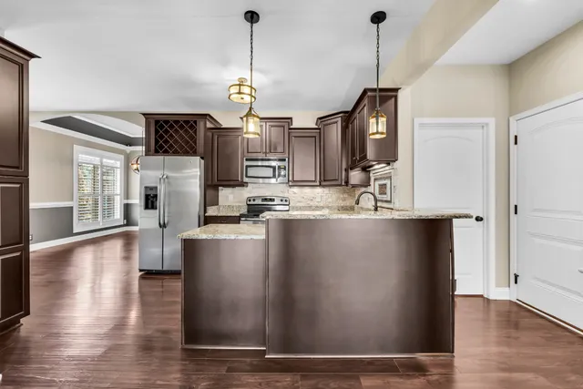 a view of kitchen and living room