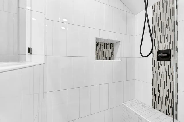 a view of a room with a large window