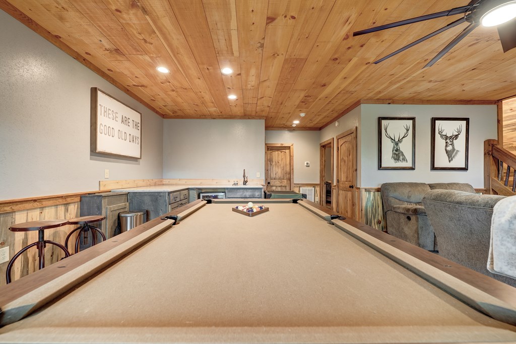 1601 Shady Falls Road Blue Ridge, GA 30513 - Photo 51 of 78 a hallway with couches and large flat screen tv