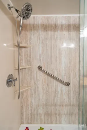 a bathroom with a shower