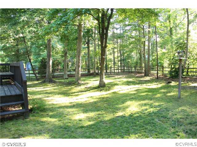 2406 Tanglebrook Road Midlothian, VA 23112 - Photo 21 of 24 a backyard of a house with lots of green space and fountain
