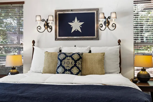 a bedroom with bed and window