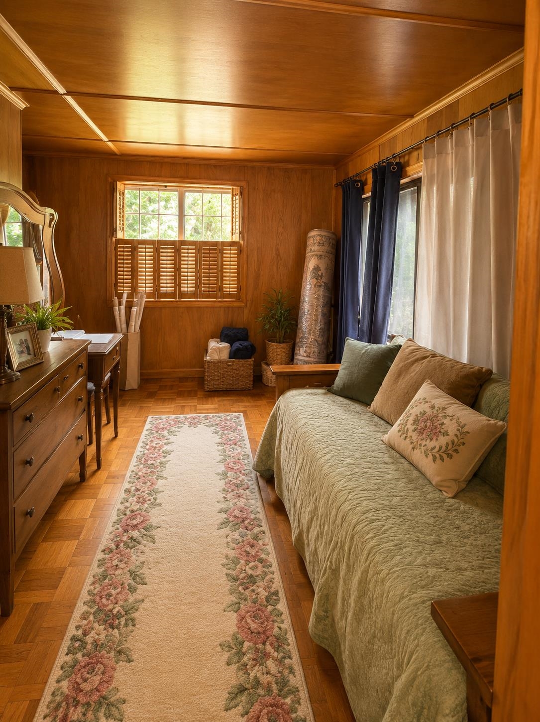 7280 Walsh Road Millington, TN 38053 - Photo 21 of 34 Room featuring wood-finish paneling, wood-finish flooring, and a wood-slatted window blind