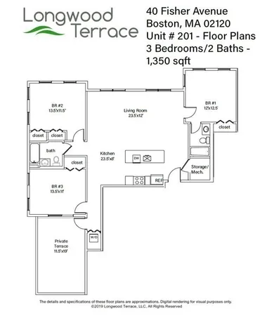 $4,900 | 40 Fisher Avenue, Unit 201, Boston, MA 02120