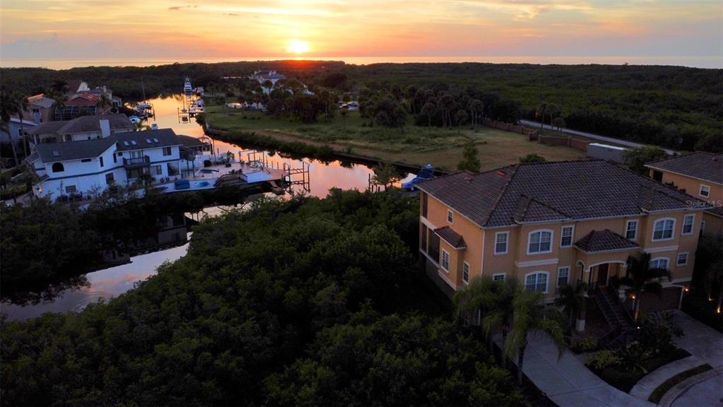 6517 Channelside Drive New Port Richey, FL 34652 - Photo 31 of 31 an aerial view of house with yard and mountain view in back