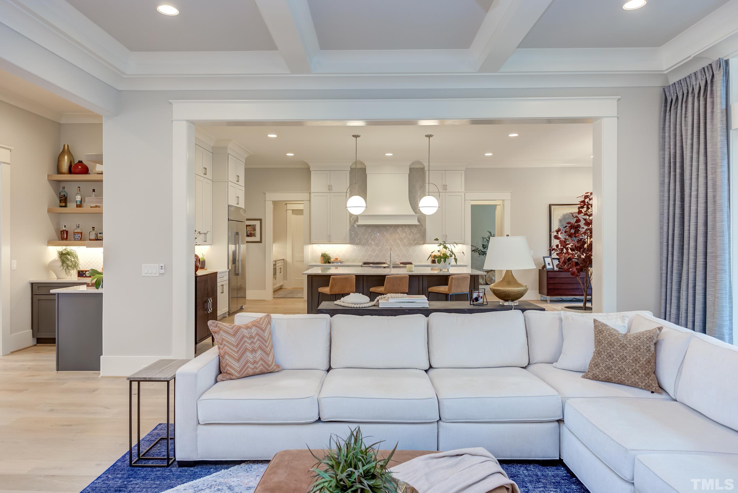 5112 Winding View Lane Raleigh, NC 27615 - Photo 20 of 71 a living room with furniture and a large mirror