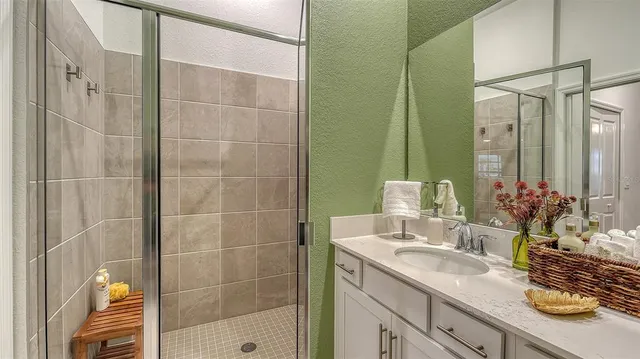 a view of a building with a pathway