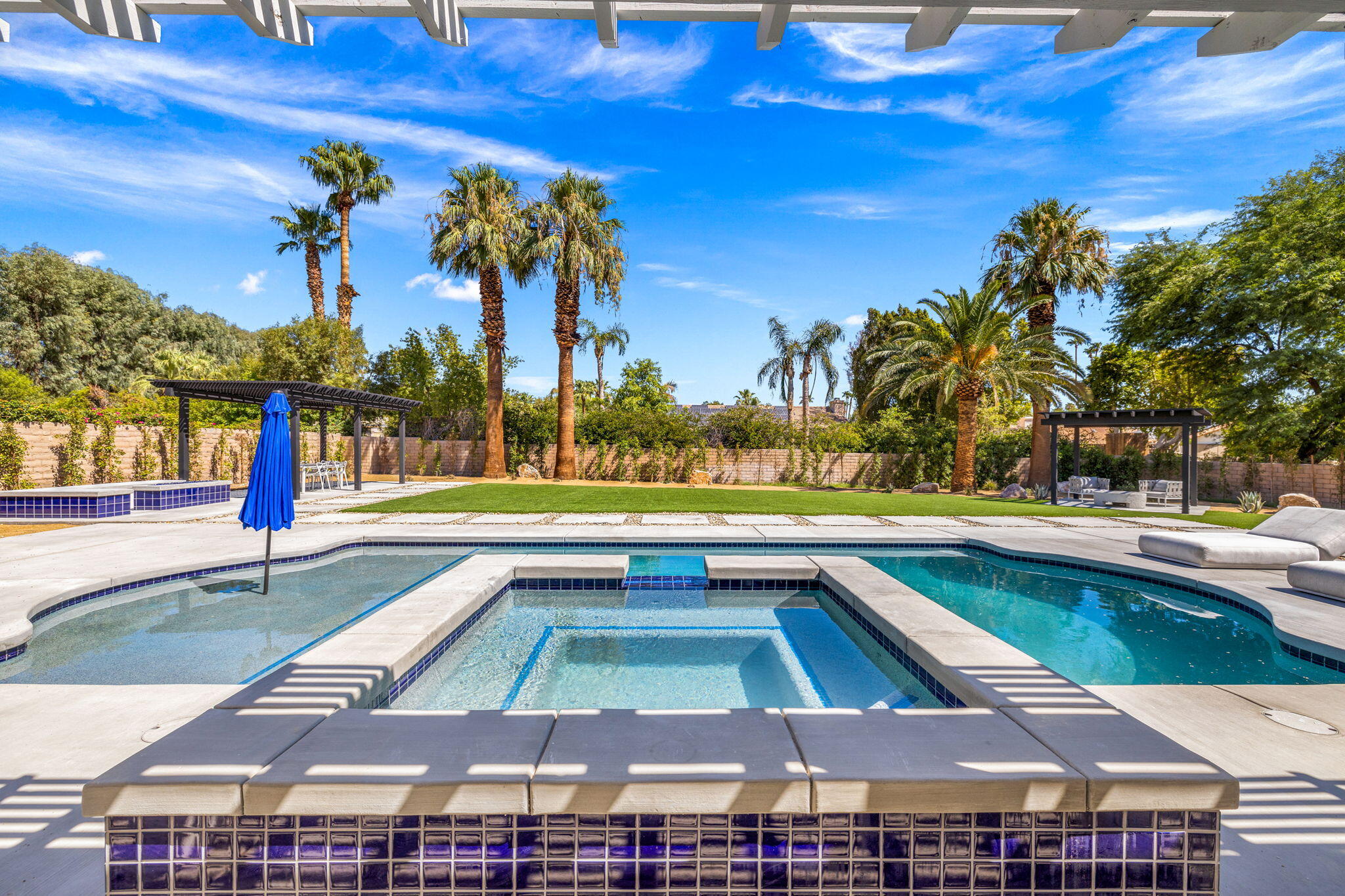 72278 Barbara Drive Rancho Mirage, CA 92270 - Photo 39 of 69 a view of swimming pool with outdoor seating and yard