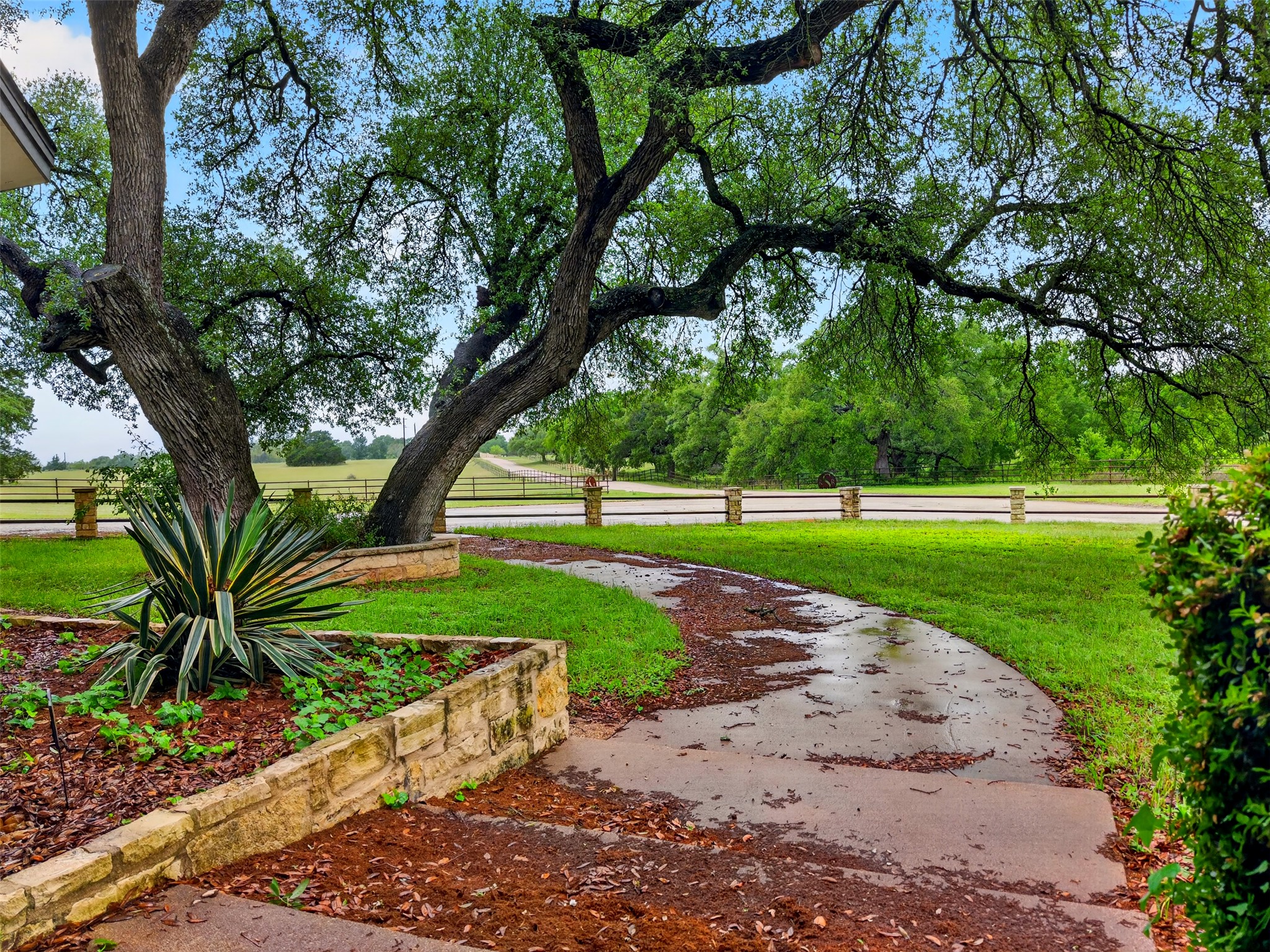 6106 Southeast Fm Ranch Buckholts, TX 76518 - Photo 5 of 38 The property features a curved pathway and well-maintained lawn with mature trees