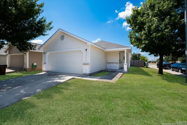 a view of a backyard with a garden